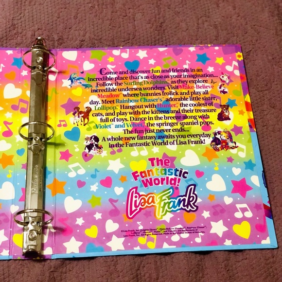 Vintage Lisa Frank Binder 🐱💜🧸🌸🌼🖍️ - Picture 4 of 13